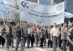 Zastava protest in Kragujevac